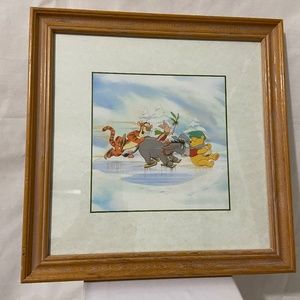 Disney Pooh & Friends Winter Ice Framed Art Print Picture MAD Vernon